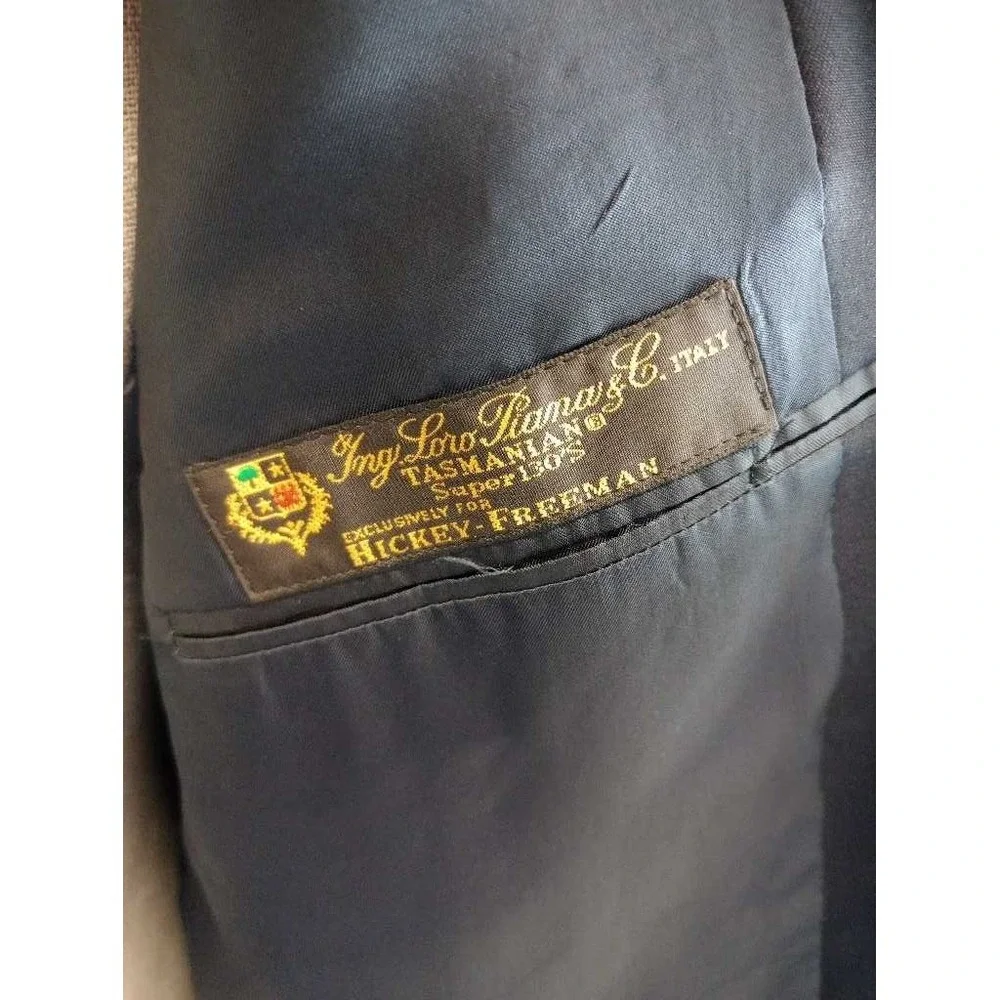 Hickey Freeman Blazer Jacket Mens 46L Made In Italy‎ Tasmanian Super 130'S